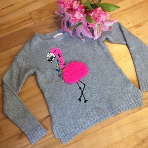Justice hot pink flamingo Christmas sweater